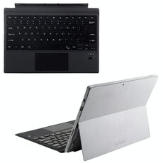 1089A Tastiera Bluetooth V3.0 con ricarica magnetica + Custodia in pelle in microfibra per Microsoft Surface Pro 3/4/5/6 (nero)