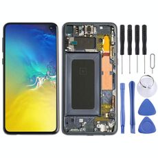 Schermo LCD Super AMOLED originale per Galaxy S10e Digitizer Assemblaggio completo con cornice per Galaxy S10e (Nero)
