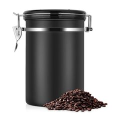 Contenitori per il caffè Contenitori per il tè in acciaio inossidabile Contenitori per il tè da cucina neri Contenitori per tè e caffè Contenitori per tè da caffè Articoli per il tè (nero)
