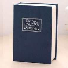 Mini dizionario cassetta di sicurezza libro serratura di sicurezza segreta denaro contante moneta deposito gioielli chiave armadietto (blu)