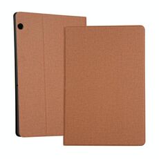 Custodia protettiva in TPU universale in tessuto per Huawei MediaPad T5, con supporto (marrone)