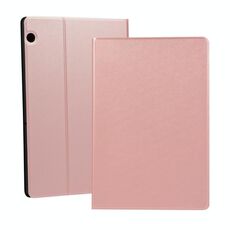 Custodia protettiva universale in TPU con struttura a molla per Huawei MediaPad T5, con supporto (oro rosa)