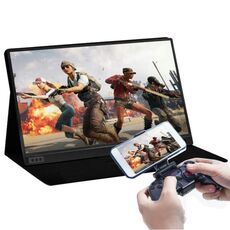 Dispositivo di visualizzazione portatile HD grandangolare da 15,6 pollici 1080P 178 gradi per computer desktop / console di gioco / schermo simultaneo / PS4 / PS3 / XBox, con mini HDMI e micro USB e 2 interfacce USB-C / Type-C