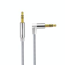 Cavo audio a gomito maschio-maschio da 3,5 mm AV01, lunghezza: 50 cm (grigio argento)