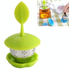 Filtri per tè in bustina da tè in silicone in acciaio inossidabile (verde)