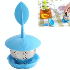 Filtri per tè in bustina da tè in silicone in acciaio inossidabile (blu)