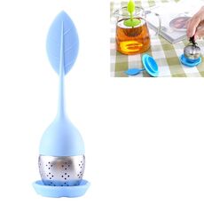 Filtri da tè in silicone a forma di foglia in acciaio inossidabile (Baby Blue)