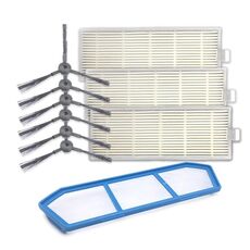 XI222 3 paia di spazzole laterali K614 + filtro effetto iniziale I205 + 3 pezzi Set filtri I207 per ILIFE A4 / A4S / A6
