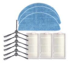 XI239 3 paia di spazzole laterali K614 + 3 filtri I208 PC + 3 set di stracci I201 per ILIFE V5S Pro / V50 / V5S
