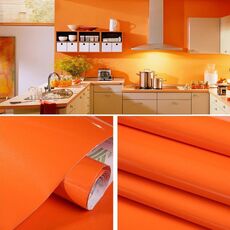 Perlescente Creativo PVC Decorazione di mattoni Mobili Carta da parati Adesivi Camera da letto Soggiorno Parete Carta da parati impermeabile Rotolo, Dimensioni: 60x500cm (Arancione)