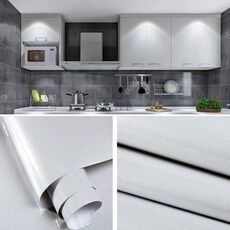 Perlescente Creativo PVC Mattoni Decorazione Mobili Carta da parati Adesivi Camera da letto Soggiorno Parete Carta da parati impermeabile Rotolo, Dimensioni: 60x500cm (Grigio)