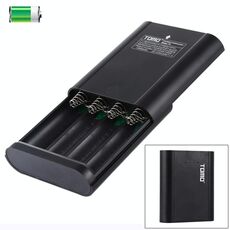 Caricabatteria TOMO P4 USB Smart 4 con indicatore luminoso per batteria agli ioni di litio 18650 (nero)