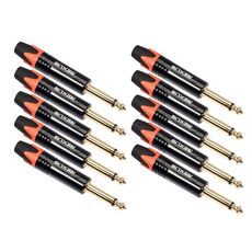 10 PCS TC202 6.35mm Spina adattatore audio per saldatura mono placcata oro (arancione)