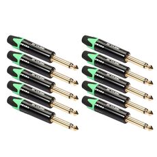 10 PCS TC202 6.35mm Adattatore audio per saldatura mono suono placcato oro (verde)