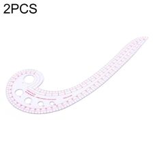 Righello curvo in plastica trasparente a forma di virgola lunga 2 pezzi (trasparente)