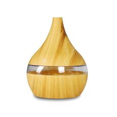 2 PCS 300ml USB Diffusore d'aria elettrico per aromi in legno Umidificatore d'aria ad ultrasuoni Olio essenziale Aromaterapia Creatore di nebbia fredda (grano di legno chiaro a bocca piatta)