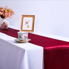 10 pezzi tovaglia in raso decorazione della tavola per la casa festa matrimonio decorazioni natalizie (rosso)