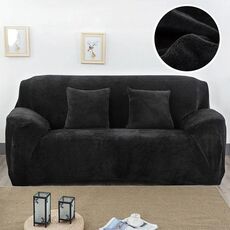 Copridivano in tessuto felpato Copridivano spesso Copridivano elastico per divano Non includono federa, specifica: 1 posto 90-140 cm (nero)