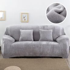 Copridivano in tessuto felpato Copridivano spesso Copridivano elastico per divano Non includono federa, specifica: 1 posto 90-140 cm (grigio)