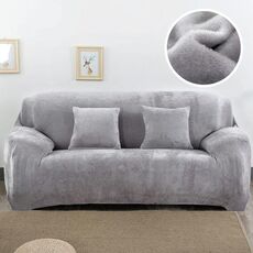 Copridivano in tessuto felpato Copridivano spesso Copridivano elastico per divano Non includono federa, specifica: 2 posti 145-185 cm (grigio)
