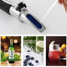 RZ136 Rifrattometro Frutta Metro vino Sugar Portable Auto Brix 0 ~ 32% Alcol 0 ~ 26% Succo di frutta Vino Contatore di zucchero Rifrattometro
