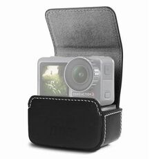 Mini custodia in pelle impermeabile custodia per il trasporto per DJI OSMO Action / GoPro / SJCAM / Xiaomi Mi Jia (nero)