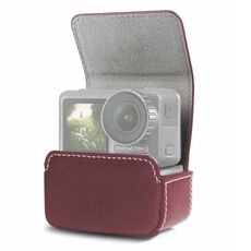 Mini custodia in pelle impermeabile custodia per il trasporto per DJI OSMO Action / GoPro / SJCAM / Xiaomi Mi Jia (caffè)