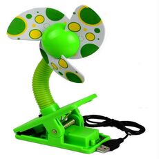 Culla Passeggino Ventilatore Mini Clip portatile USB Ricarica Dormitorio Ufficio Piccolo ventilatore elettrico (Verde)