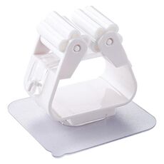 Mop Holder Wall Mounted Organizer Holder Cucina per uso domestico Bagno Adesivo per stoccaggio Gancio per scopa Appendiabiti a clip (bianco)
