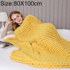 Coperta in poliestere fatta a mano alla moda, dimensioni: 80X100cm (gialla)