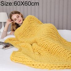 Coperta in poliestere fatta a mano alla moda, dimensioni: 60X60cm (gialla)