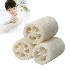 Bagno Corpo Doccia Spugna Scrubber Luffa Naturale Luffa Loofa Lavare i Piatti Asciugamano Bagno Massaggio Spugna Corpo Scrubber (12,5 cm Bianco Taglia Grande)