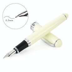 X750 Cancelleria Penna fontana in acciaio inox Penna media Penne inchiostro Penne a Penne Donoifice Regalo, NIB Dimensione: 0,5 mm (avorio)