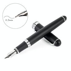 X750 Cancelleria Penna fontana in acciaio inox Penna medio Penne inchiostro Penne Della Scuola Donoifice Regalo, NIB Dimensioni: 0,5 mm (nero opaco)