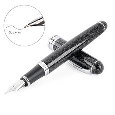 X750 Cancelleria Penna fontana in acciaio inox Penna medio Penne inchiostro Penne di inchiostro Donoifice Regalo, NIB Dimensioni: 0,5 mm (fluorescente nero)