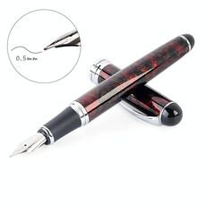 X750 Cancelleria Penna stilografica in acciaio inox Penna media Penne inchiostro Penne inchiostro School Oiifice Regalo, NIB Dimensione: 0,5 mm (modello rosso)