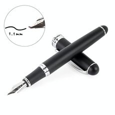 X750 Cancelleria Penna fontana in acciaio inox Penna medio Penne inchiostro Penne Della Scuola DonoiFice Regalo, Nib Dimensione: 1.1mm (opaco nero)