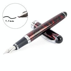 X750 Cancelleria Penna fontana in acciaio inox Penna medio Penne inchiostro Penne Della Scuola DonoiFice Regalo, NIB Dimensione: 1.1mm (modello rosso)