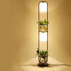 Lampada da terra moderna decorazione pianta fiore lampada da terra paralume in tessuto vetro studio stand, spina americana