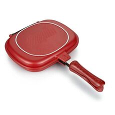 Padella per uso domestico Doppio lato Grill Padella per friggere Pentola per doppia faccia (28 cm)