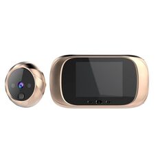 DD1 Campanello per fotocamera Cat Eye elettronico intelligente con schermo LCD da 2,8 pollici, supporto per visione notturna a infrarossi (oro)