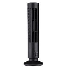 Ventilatore elettrico USB a torre Ventilatore climatizzatore senza foglie (nero)
