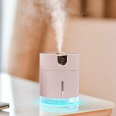 Umidificatore atomizzatore WT-H16 con ricarica USB con luci notturne colorate, capacità del serbatoio dell'acqua: 300 ml (rosa)