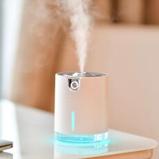 Umidificatore atomizzatore WT-H16 con ricarica USB con luci notturne colorate, capacità del serbatoio dell'acqua: 300 ml (bianco)