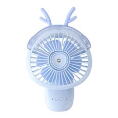 Ventilatore a getto d'acqua per umidificazione dei cartoni animati Mini ventilatore a spruzzo pieghevole da tavolo (blu)
