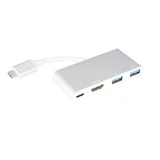Adattatore da USB-C a HDMI, convertitore AV multiporta da USB 3.1 tipo C a HDMI 4K con 2 porte USB 3.0 e porta di ricarica USB C per Chromebook Pixel / MacBook / Dell XPS13 / Samsung Galaxy s8 / s8 Plus