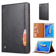 Custodia in pelle a vibrazione orizzontale con struttura in pelle impastata per Huawei MediaPad M6 8.4 2019, con cornice per foto e supporto, slot per schede e portafoglio (nero)