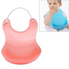 Grembiule arrotolabile in silicone impermeabile per neonati per neonati per bambini piccoli (rosa)