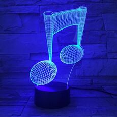 Nota musicale 3D Luce visiva Touch Lampada da tavolo decorativa cambiante colorata Luce notturna a LED