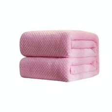 Coperta di flanella di ananas a rete tinta unita addensata Coperta di flanella in pile di corallo Aria condizionata Copridivano Lenzuola calde invernali Coperte di pelliccia sintetica di facile lavaggio, Dimensioni: 100x150cm (Rosa)